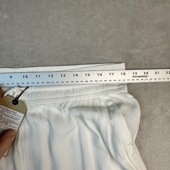 Prana Fernie Beach Pant Womens XL White Swim Cover-Up Flowy Crinkle Wide Leg NWT - Picture 11 of 16